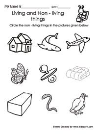Science Worksheets For Grade 1 Living And Nonliving Things Pdf