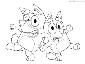 Bluey coloring pages Print and