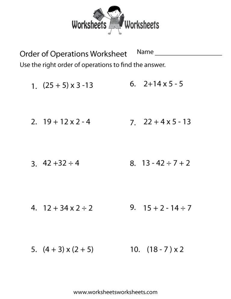 Printable 5th Grade Grade 5 Math Worksheets Pdf