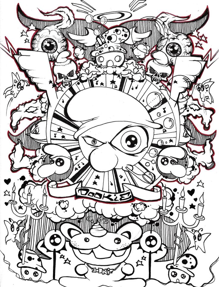 Monster Doodle Coloring Pages