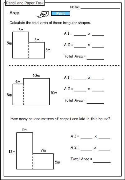 Area Of Composite Figures Worksheet 6th Grade
