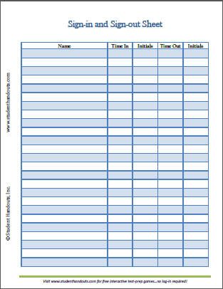 Printable Employee Sign In Sheet Template Word Free