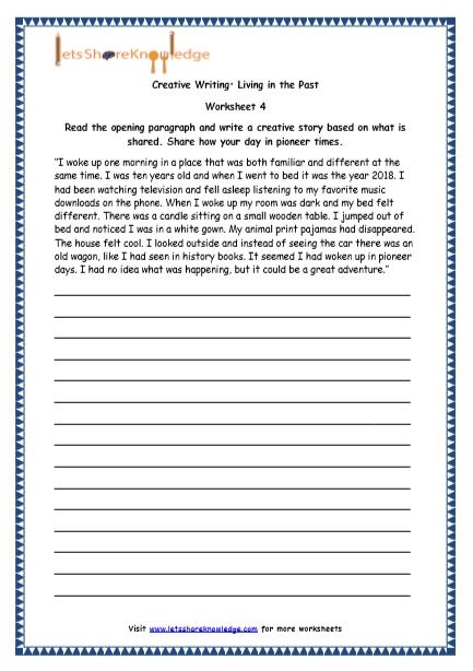 Creative Writing Worksheets For Grade 6 Pdf