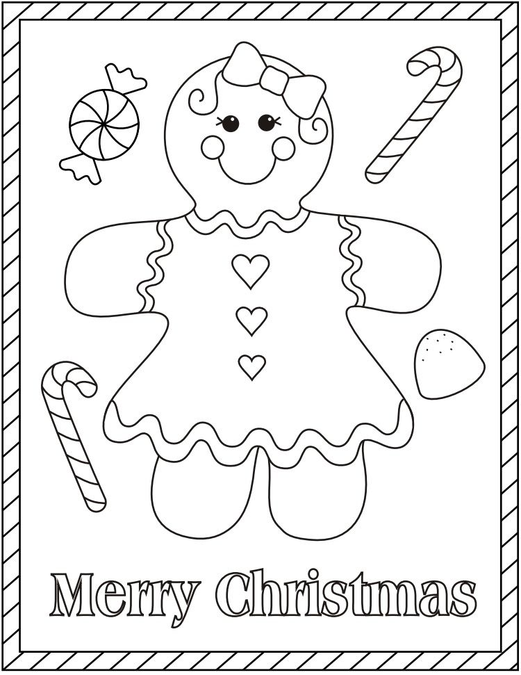 Gingerbread Christmas Coloring Pages