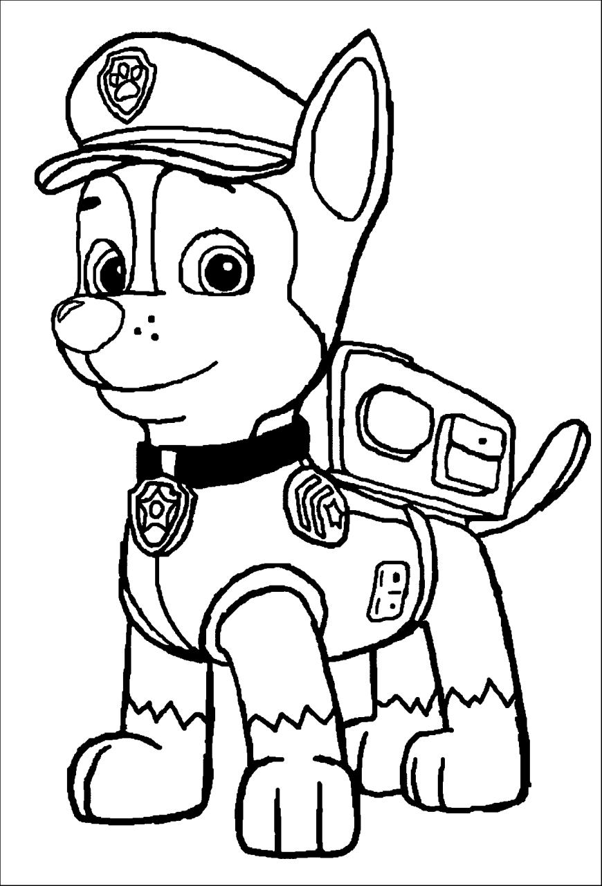 25+ Excellent Picture of Chase Paw Patrol Coloring Page