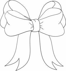 Cheer Bow Outline Drawing Sketch Coloring Page