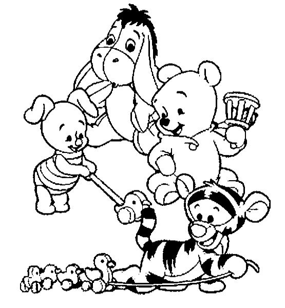 Baby Winnie The Pooh And Friends Coloring Pages riscos para fraldas