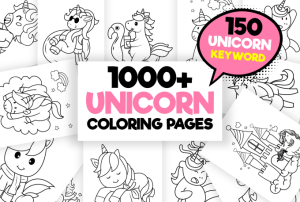 Deliver 1000 plus unicorn coloring pages for amazon kdp by Designelk