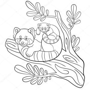 Cute Red Panda Coloring Pages