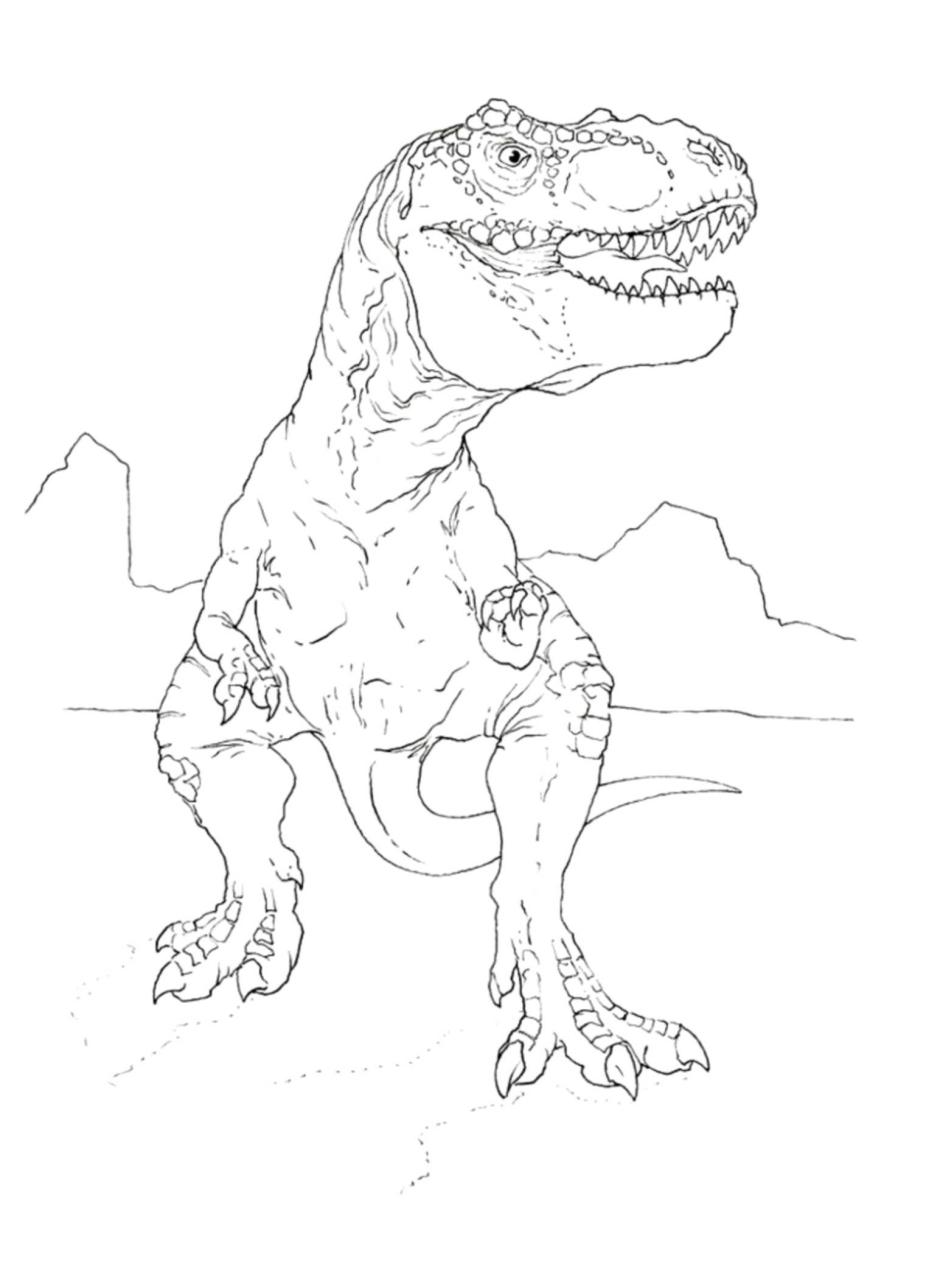 Print & Download Dinosaur TRex Coloring Pages for Kids