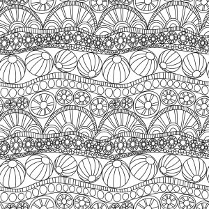 Doodle abstract seamless ornament. Coloring page doodle ornament