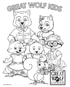 GWL Coloring page...boys want to go back already! Great wolf lodge