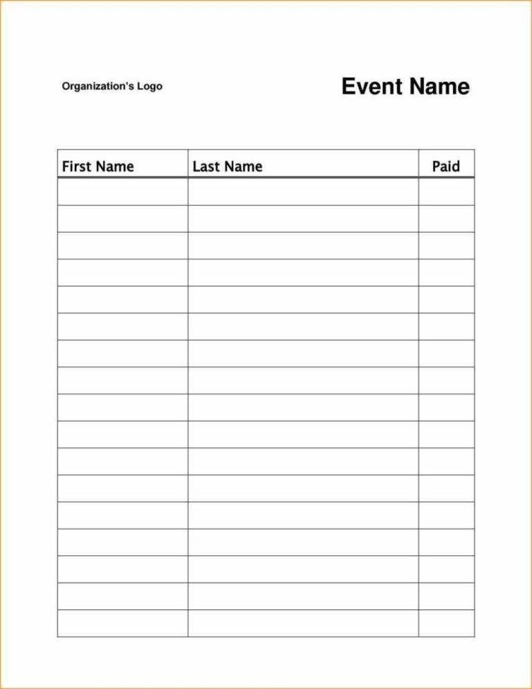 Printable Pdf Sign In Sheet Template