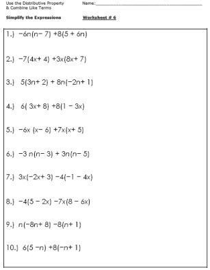 Algebra Seventh Grade 7th Grade Math Worksheets