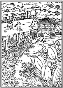 Magic Garden Coloring Page For Adults Coloring pages, Creative haven
