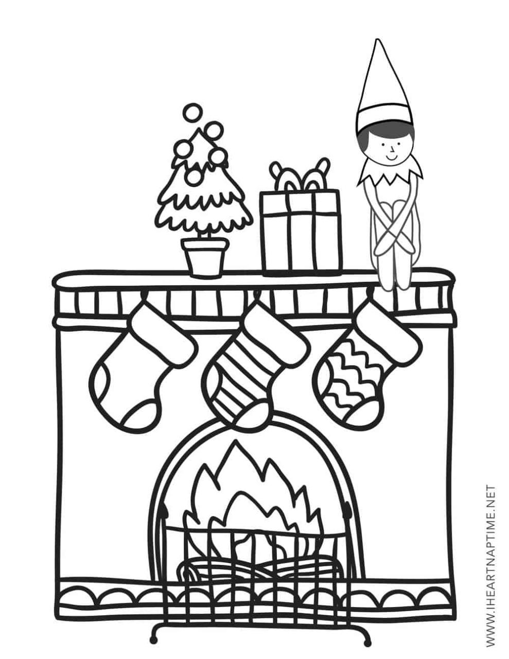 Coloring Pages Elf On The Shelf