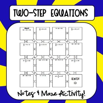 7th Grade Two Step Equation Maze Answer Key