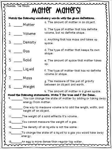 6th Grade Science Worksheets With Answer Key Pdf
