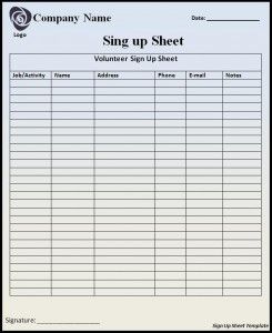 Downloadable Free Printable Sign In Sheet