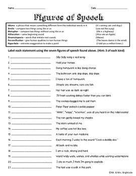 Alliteration Worksheets With Answers Pdf