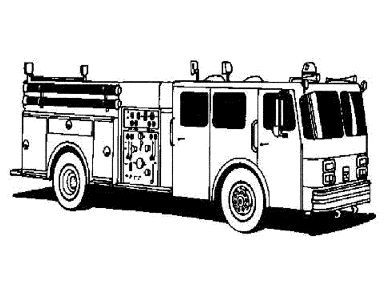 Coloring Page Fire Truck