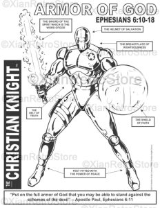The Christian Knight The Armor of God Printable Coloring Etsy