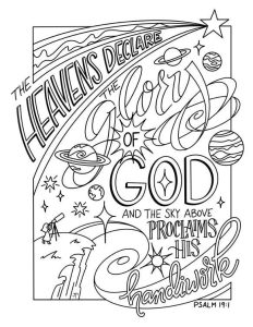 The Heavens Declare coloring page / Bible Quote / PDF Etsy