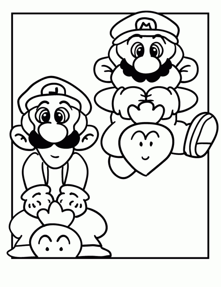 Get This Mario and Luigi coloring pages printable h41nc