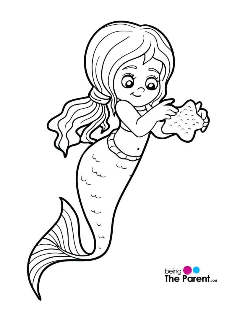 Mermaid Color Page Printable