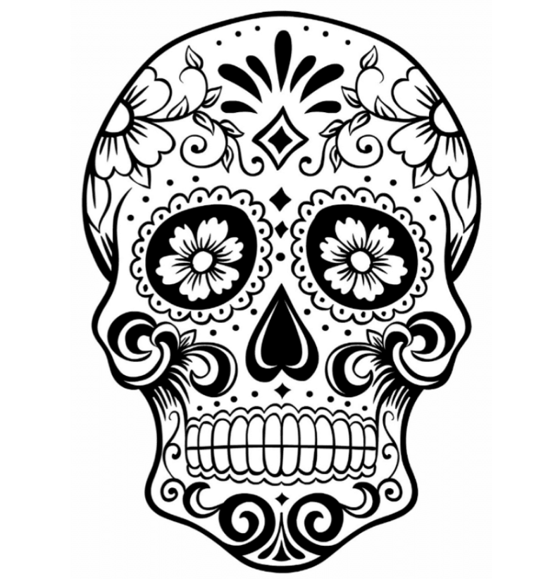 Creepy Skull Coloring Pages