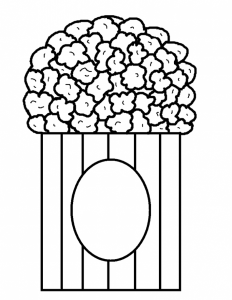Popcorn Coloring Page for Learning Educative Printable