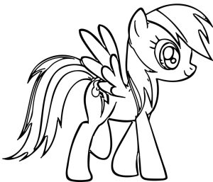 Rainbow Dash Coloring Page Free download on ClipArtMag