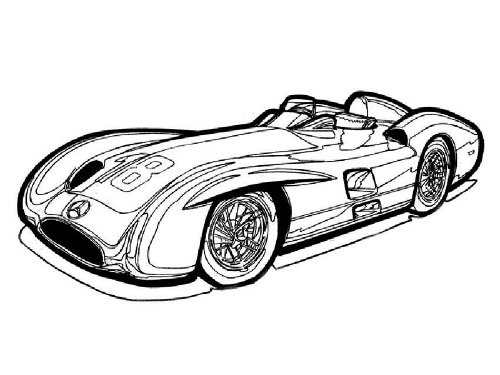 Racing cars coloring pages to download and print for free