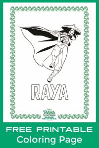 Free Printable Raya Coloring Page from Disney. Mama Likes This