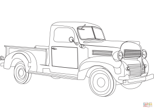 Vintage Pickup Truck coloring page Free Printable Coloring Pages