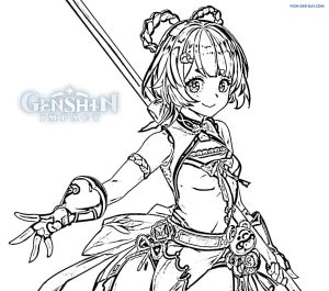 Genshin Impact coloring pages Printable coloring pages