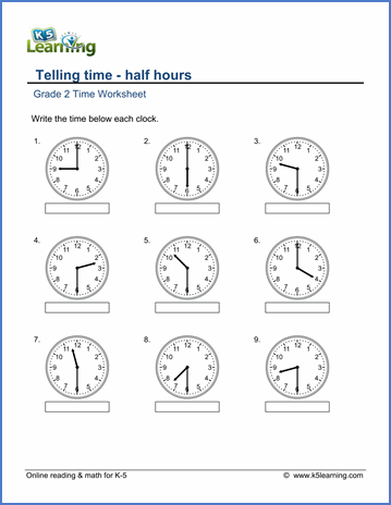 Telling Time Worksheets Grade 2 Pdf
