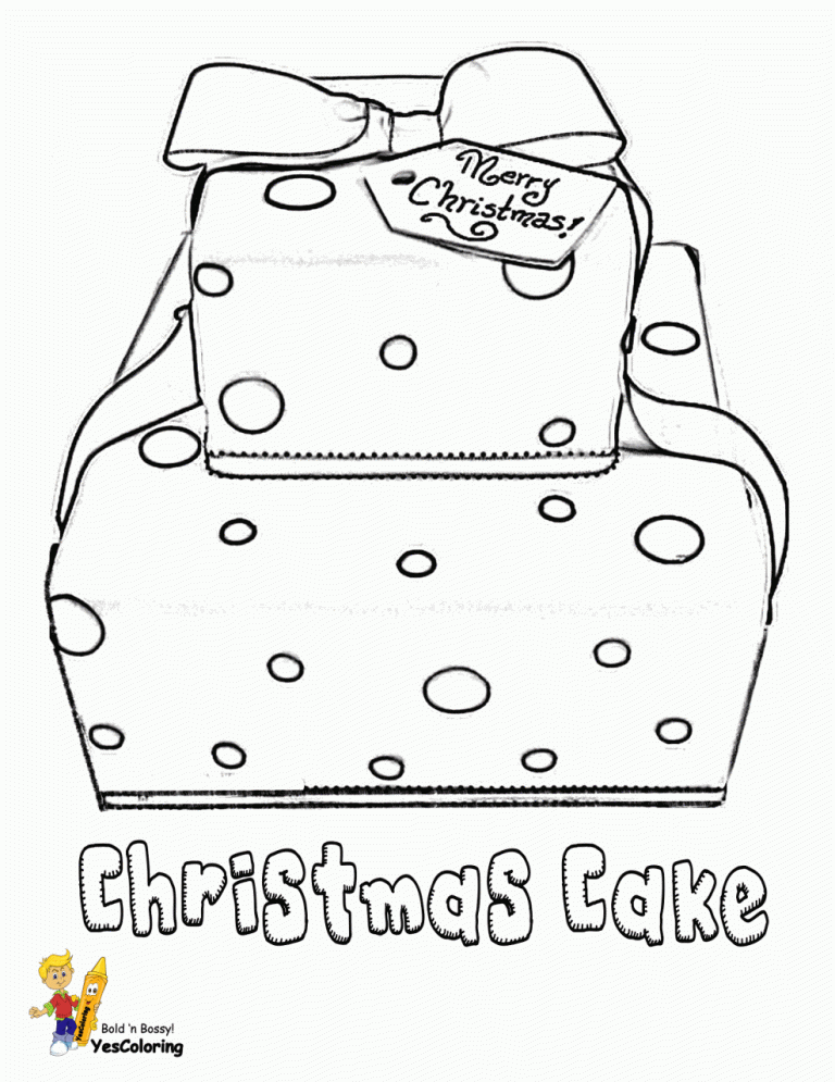 Christmas Cake Coloring Pages
