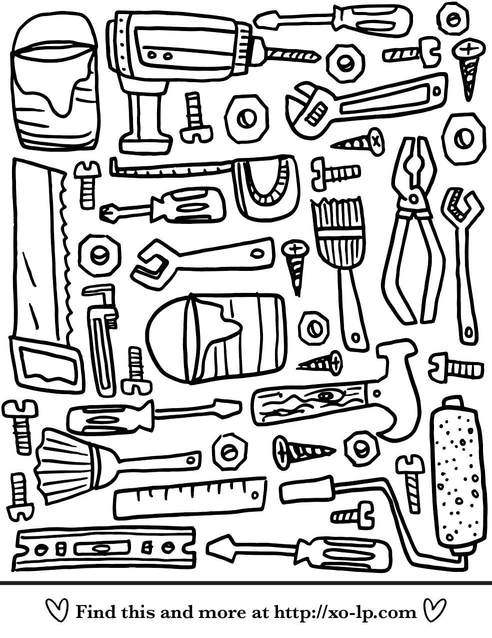 Printable Preschool Tools Coloring Pages Ana Part