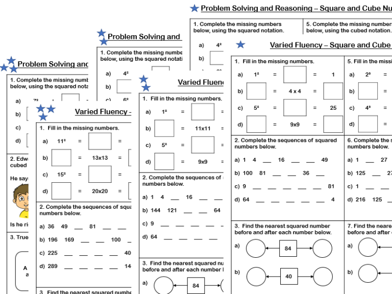 Square And Cube Numbers Worksheet Tes