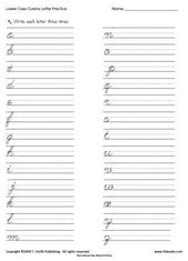 Alphabet Practice Cursive Writing Worksheet