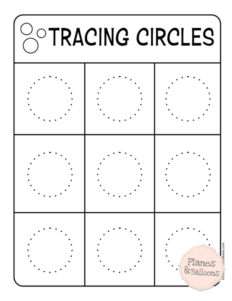 Printable Trace Circle Worksheet