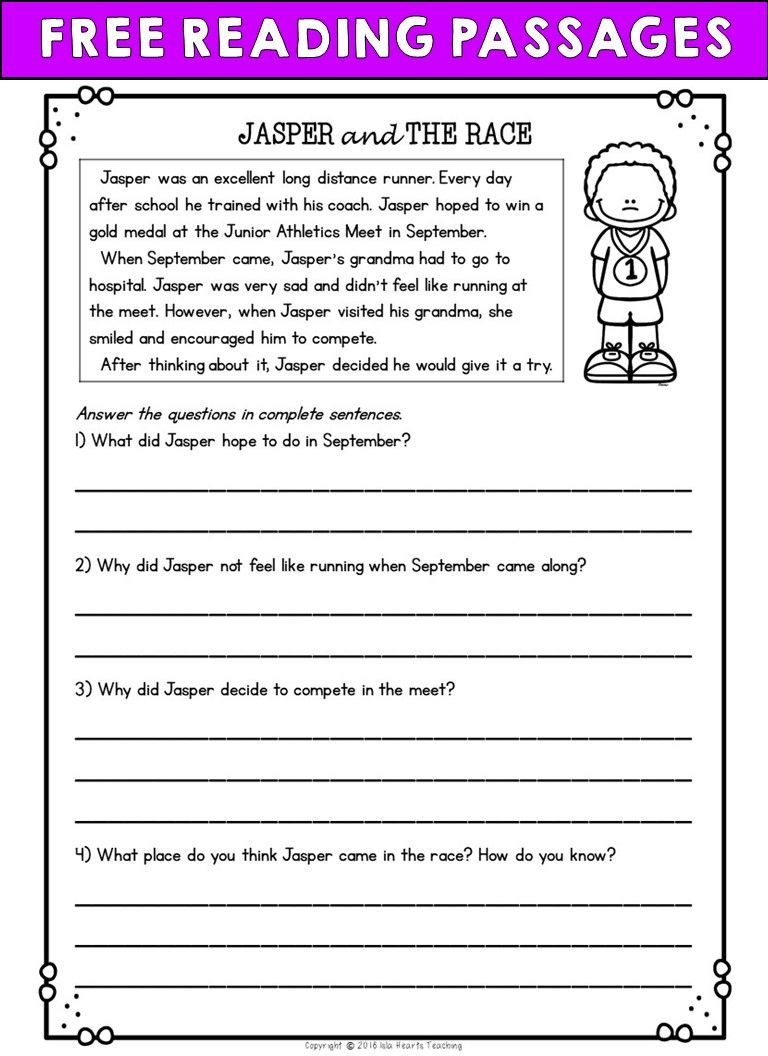 Second Grade Reading Comprehension Passages and Questions (FREE SAMPLE