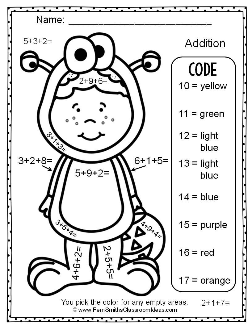 Free Halloween Addition Color By Number