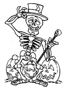 Skeleton coloring pages to download and print for free