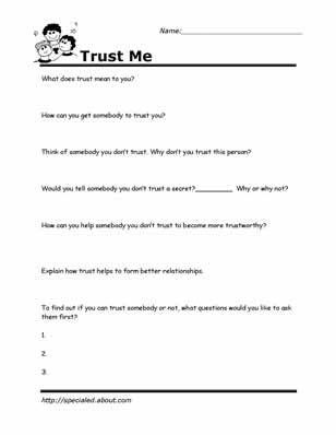 Grief Worksheets For Youth Pdf