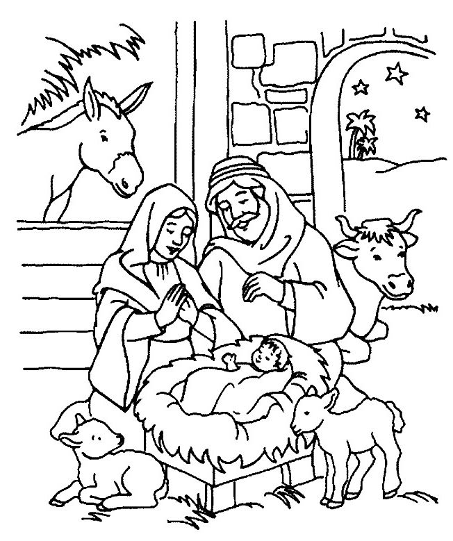 Religious Christmas Color Pages