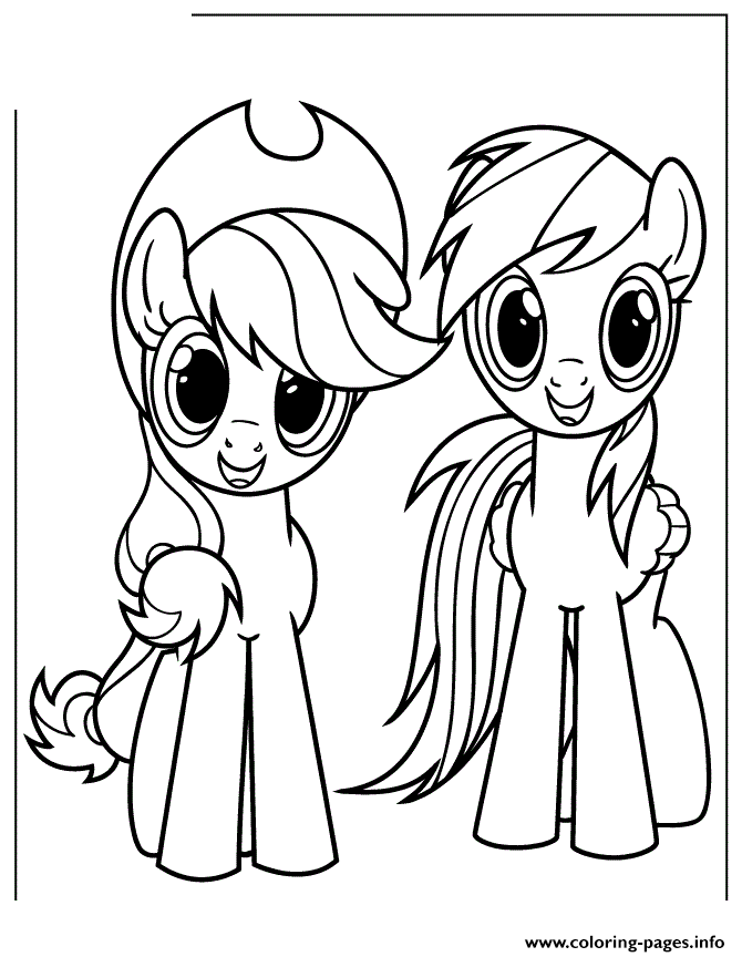 Applejack And Rainbow Dash Coloring Pages