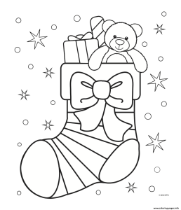 XChristmas Stocking Cute Coloring Pages Printable