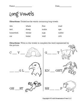 Printable Long Vowel Worksheets Pdf